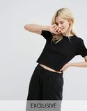 Women's Bow Tie Sleeve Crop Top T Shirt