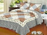 Printed Ultrasonic 100% Microfiber Fabric Quilt/Bedding Set