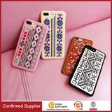 2017 New Embroidery Leather Coating PC Protective Mobile Phone Case