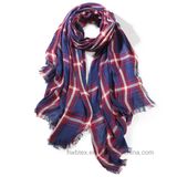 Fashion Women's Woven Check Viscose Scarf /Stole / Shawl (HWBS09)