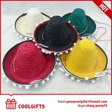 Colorful Oversized Plain Mexican Paper Straw Hat for Summer