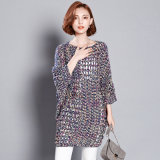 Lady Fashion Colorful Acrylic Polyester Knitted Hollow Pullover (YKY2057)