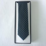Men's Fashion Blue Circle Design Jacquard Silk Neckties