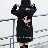 Fashion Womens Long Size Hoodies Sweatshirts with Embroidery