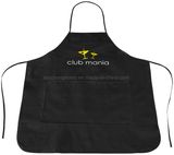 Promotional Solid Black Cocina Apron with Customized Logo