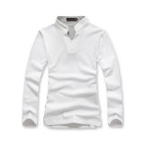 Men's Fashion Slim Fit Plain Long Sleeve Cotton Polo Shirt
