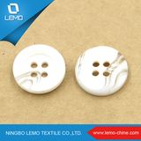 White Round Plastic Shirt Button