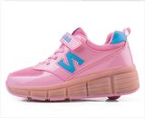 Love Children Brand Sport China Factory Fashion Sneakers PU Leather Roller Shoes with Retractable Wheels Skate for Boys Girls High Quality