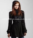 Women's Hooded Toggle Wool Coat