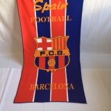 140cmx70cm Reactive Printed Barcelona Football Microfiber Beach Towel