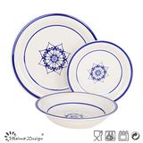 18PCS Stoneware Handpainted and Silk Screen Dinner Set