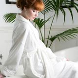 100% Cotton White Soft Terry Bathrobe for Hotel Use (DPH7428)