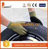 Ddsafety 2017 Sallow Nylon Polyester Sandy Nitrile Glove