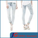 Ladies Light Blue Denim Skinny Jeans (JC1390)