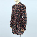Long Sleeves Ankle Length High Low Ruffle Casual Dress