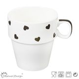 10oz Stable New Bone China Ceramic Mug with Blue Heart