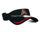 Piping Brim Sun Visor Hat with Red Embroidery