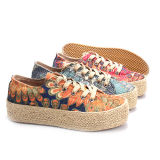 Women Shoes Hemp Rope Canvas Shoe Slip-on Shoes with Totem