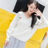 Women Lady High Quality Cotton Acrylic OEM Knitted Sweater Pullover