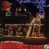 LED Animated Elf and Stocking Rope Motif Lights for Outdoor Christmas Decoration