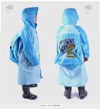 Breathable Nylon Child Kids Rain Coat with School Bag Cover