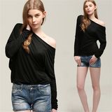 Hot Sale Fashion Batwing Sexy Women Blouse Tops (50176)