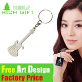 High Quality Custom Metal Leather Custom Guitar Keychain