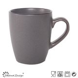 12oz Ceramic Mug Seesame Glaze with Black Rim