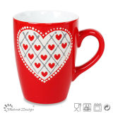 11oz Valantine's Day Red with Heart Design Ceramic Mug