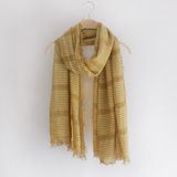 Lady Fashion Striped Plain Color Viscose Silk Scarf (YKY1152)