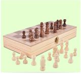 Wooden High Quality Chess Children Adult Suit Folding Board Game Chess Game 2 in One