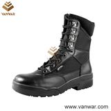 Black Leather Military Combat Boots (WCB015)