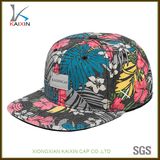 Floral Printed Snap Back Hats with Custom Woven Label Logo Wholesale