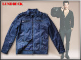 Men's PU Jacket with Garment Dyeing