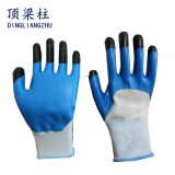 13G Polyester Safety Gloves with Finger Reinforced Nitrile Gloves