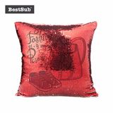 Sublimation Flip Sequin Pillow Cover (Red w/ Silver)