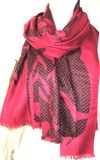 100% Fine Wool Diamond B Leaves Print Shawl