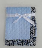 Embossed Micro Mink Baby Blanket with Printed Border