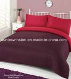 100% Polyester Brushed Reversible Dyed Duvet Cover Set