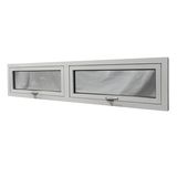 White Double Panels Aluminium Glass Awning Windows