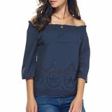 Fashion Women off Shoulder Hollow Loose T-Shirt Clothes Blouse