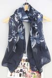 Polyester Long Printed Flower Scarf, Women Shawl Fashion Accessory Supplier