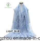 2018 Newest Design Lady Fashion Silk Scarf with Embroider Lace