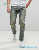 Vintage Washed Long Denim Men Jeans (E. P. 4354)