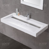 Building Material White Solid Surface Wall Hung Bathroom Basin
