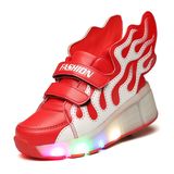 2016 New Model 2 Wheel Roller Skate Retractable Shoes Sneakers for Boys Girls, Best Quality Children Roller Skate