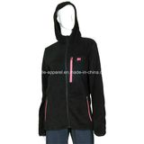 Ladies Fashion Polar Fleece Hooded Jacket