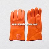 Rough Sandy Finish Foam Insulated Liner Fluorescent PVC Winter Glove-5123.01