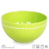 Green Short Line Circle Cermic Bowl