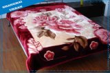 Polyester Flower Print Home Double Blanket
